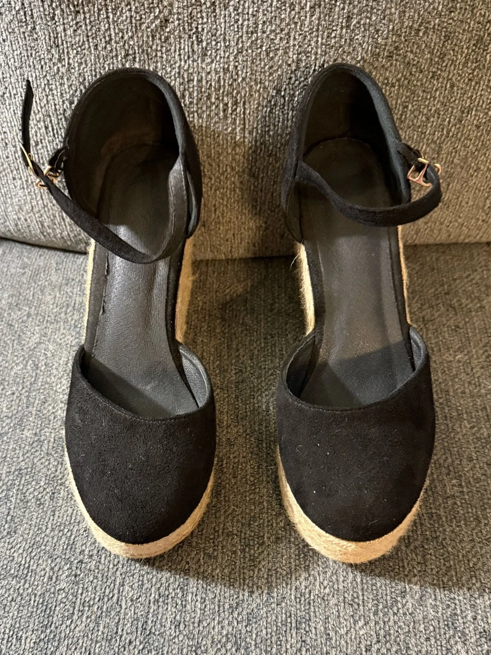 Black Espadrille Platform Sandals